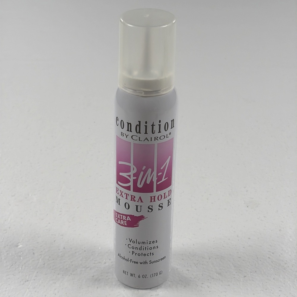 Vintage Clairol Condition 3-in-1 Extra Hold Mousse Extra Care Sunscreen 6 oz
